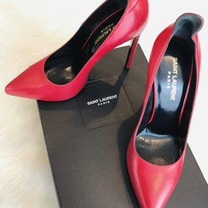 YSL Saint Laurent Leather Pumps Dark Red | Size 37